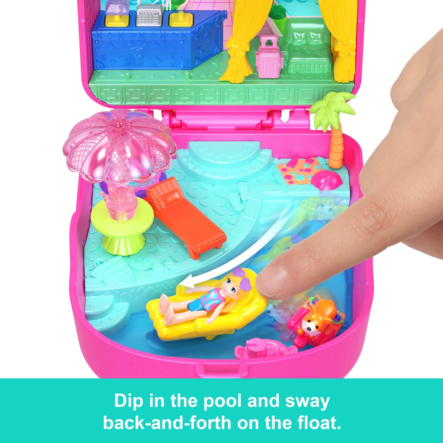 Polly Pocket Kitty Popsicle Resort Compact Playset With 1 Micro Doll And Pet Puppy, Travel Toy With Themed Accessories