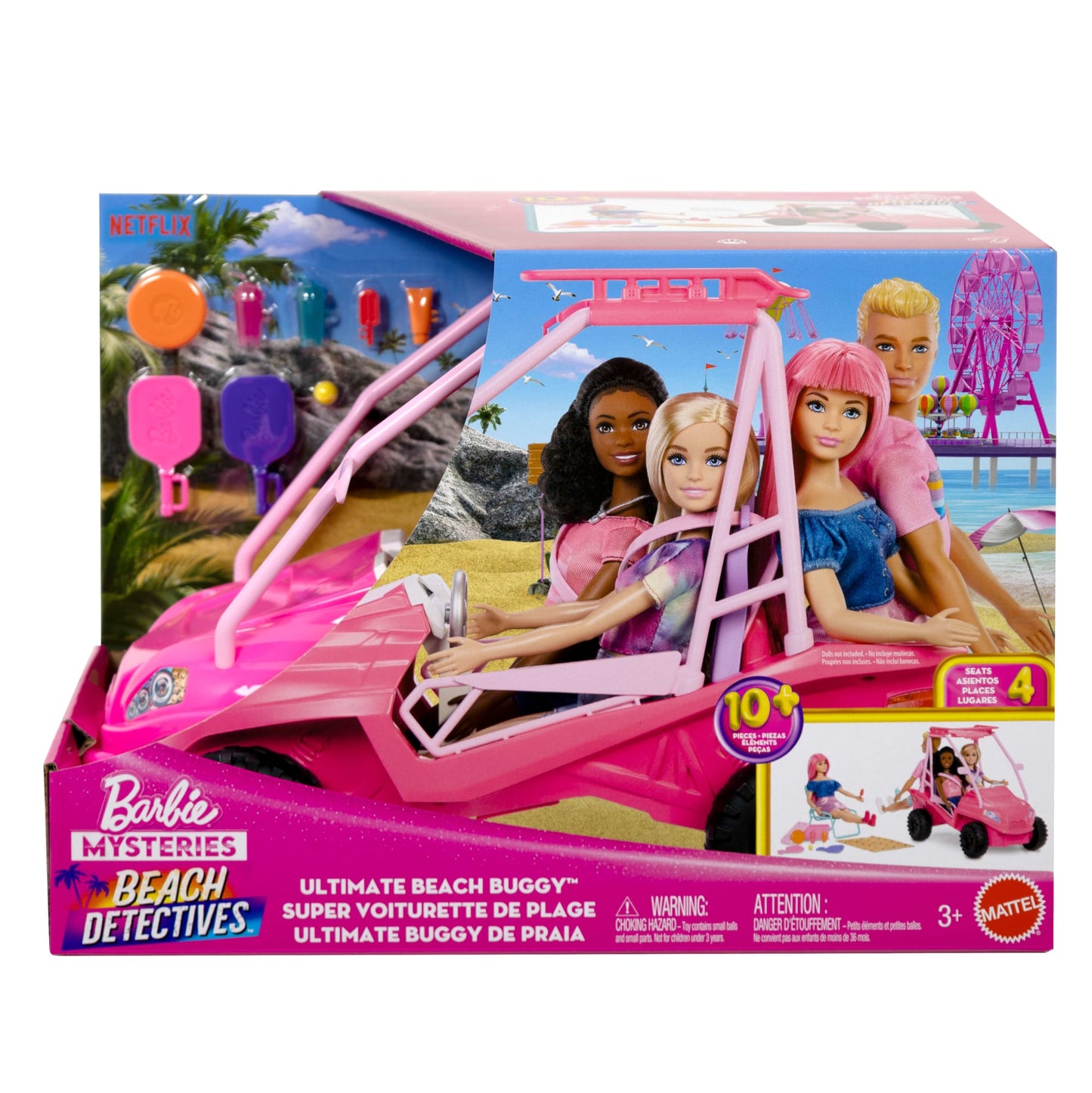 Barbie Los Misterios de Barbie: Detectives en la Playa Vehículo de Juguete Buggy de Playa