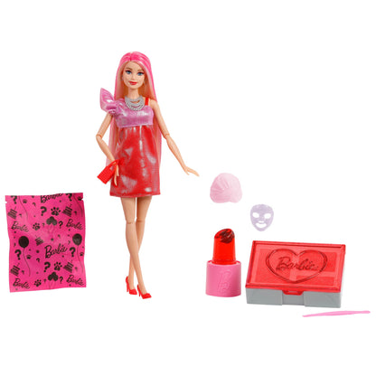 Barbie Party Unboxed Muñeca Get Ready With Me Vestido Rojo