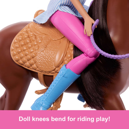 Barbie Doll & Horse Playset With 3 Dolls, 3 Horses & 24+ Accessories, includes Hair Styling Pieces