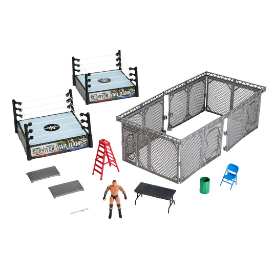 WWE Survivor War Games Playset With Randy Orton Action Figure, 2 Rings, Cage & 5 Accessories