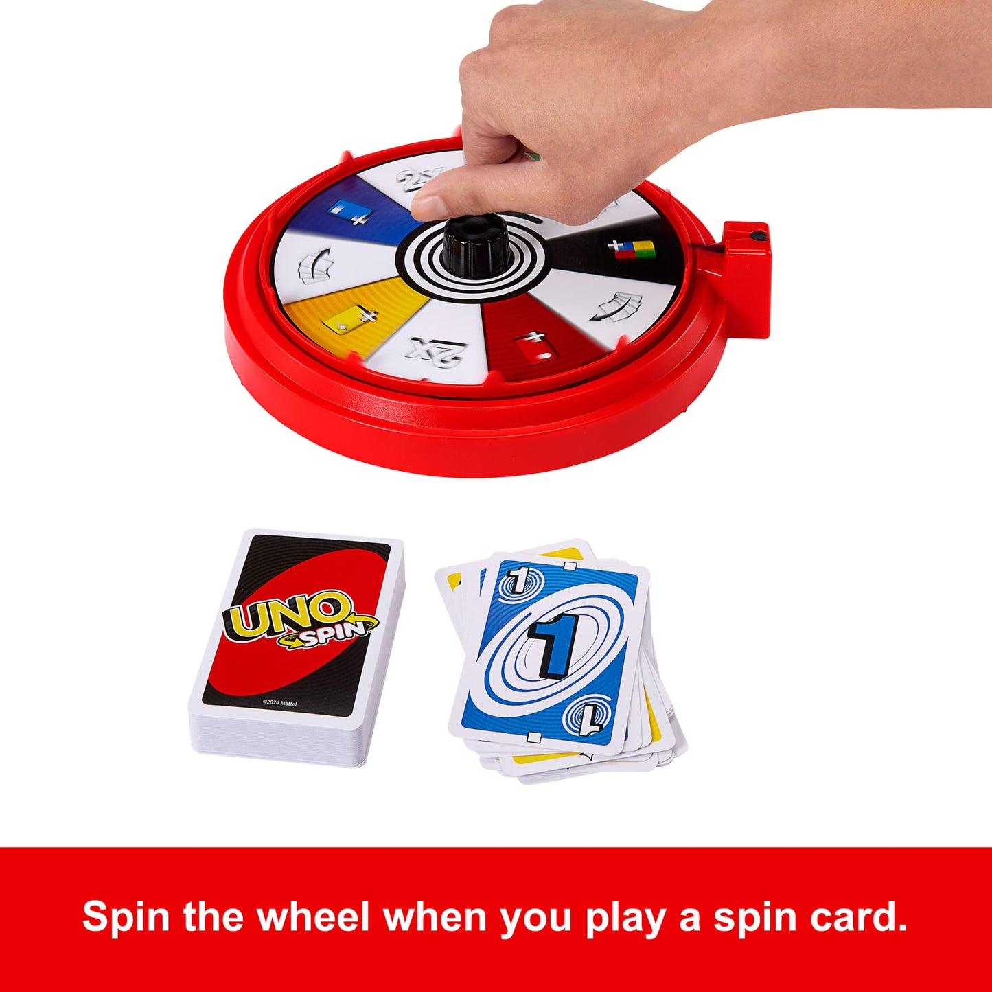 UNO Spin Card Game For Kid, Adult & Family Nights, Classic Play With Spinner