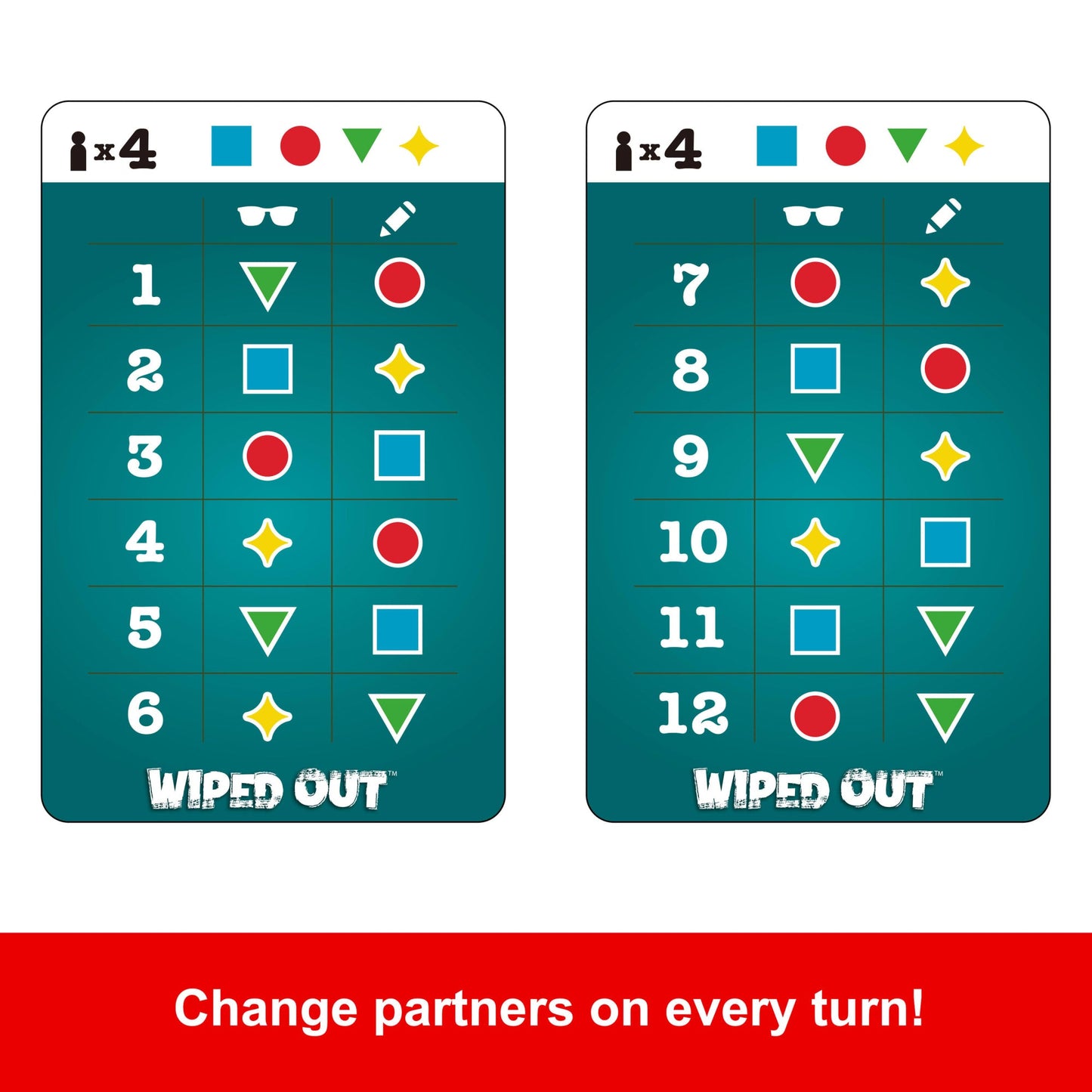 Wiped Out Party Game, Guessing Game For Families, Teens, Adults With Erasable Clues And Blackout Glasses For 3-6 Players