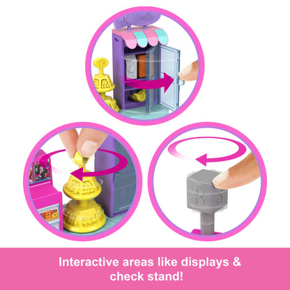 Barbie Mini Barbieland Collectible Supermarket Playset With 1.5-inch Barbie Doll, interactive Play Areas For Storytelling Fun
