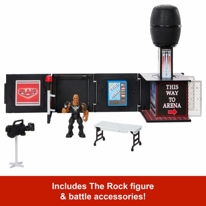 WWE Knuckle Crunchers Final Boss Microphone Playset With The Rock Action Figure & 2 Accessories