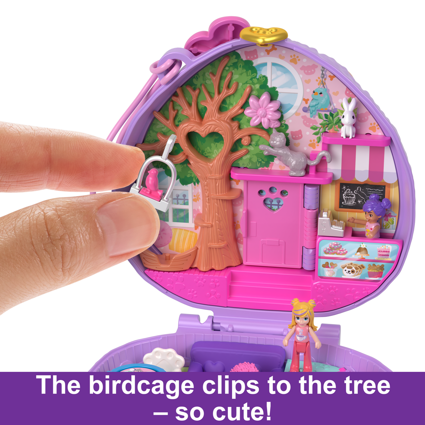 Polly Pocket Dolls And Playset, Travel Toys, Hedgehog Coffee Shop Compact