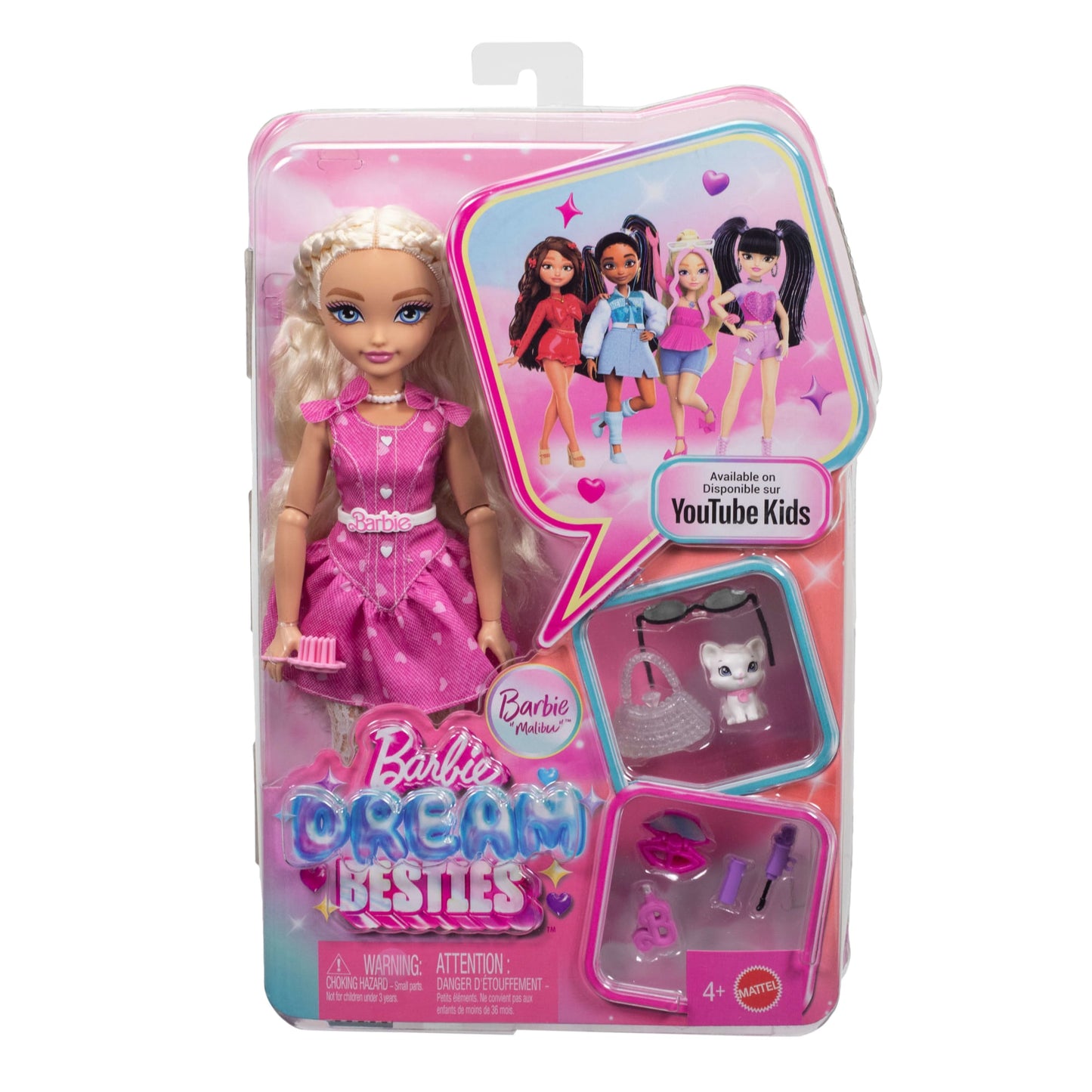 Barbie Dream Besties Barbie “Malibu” Doll & Accessories, Posable Fashion Doll & Themed Pieces