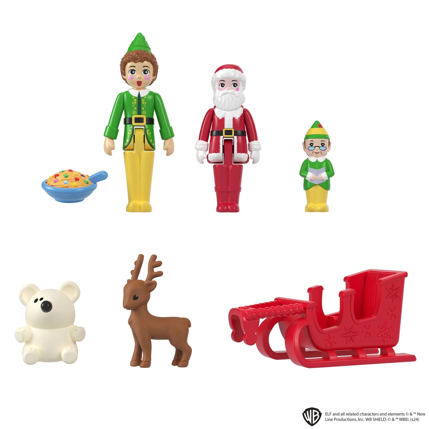 Polly Pocket Micro Buddy & Santa Dolls And Playset, Collaboration Elf Compact With 5 Accessories, Holiday Theme