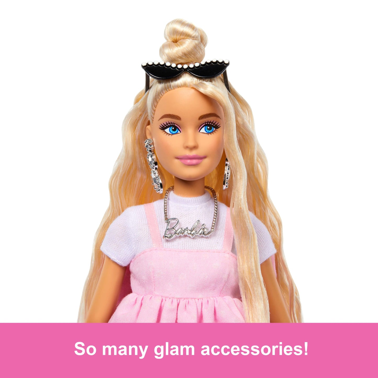 Barbie Deluxe Style Doll #3 in Pastel Pink Barbiecore Dress With Oversized Bow, Blond Hair