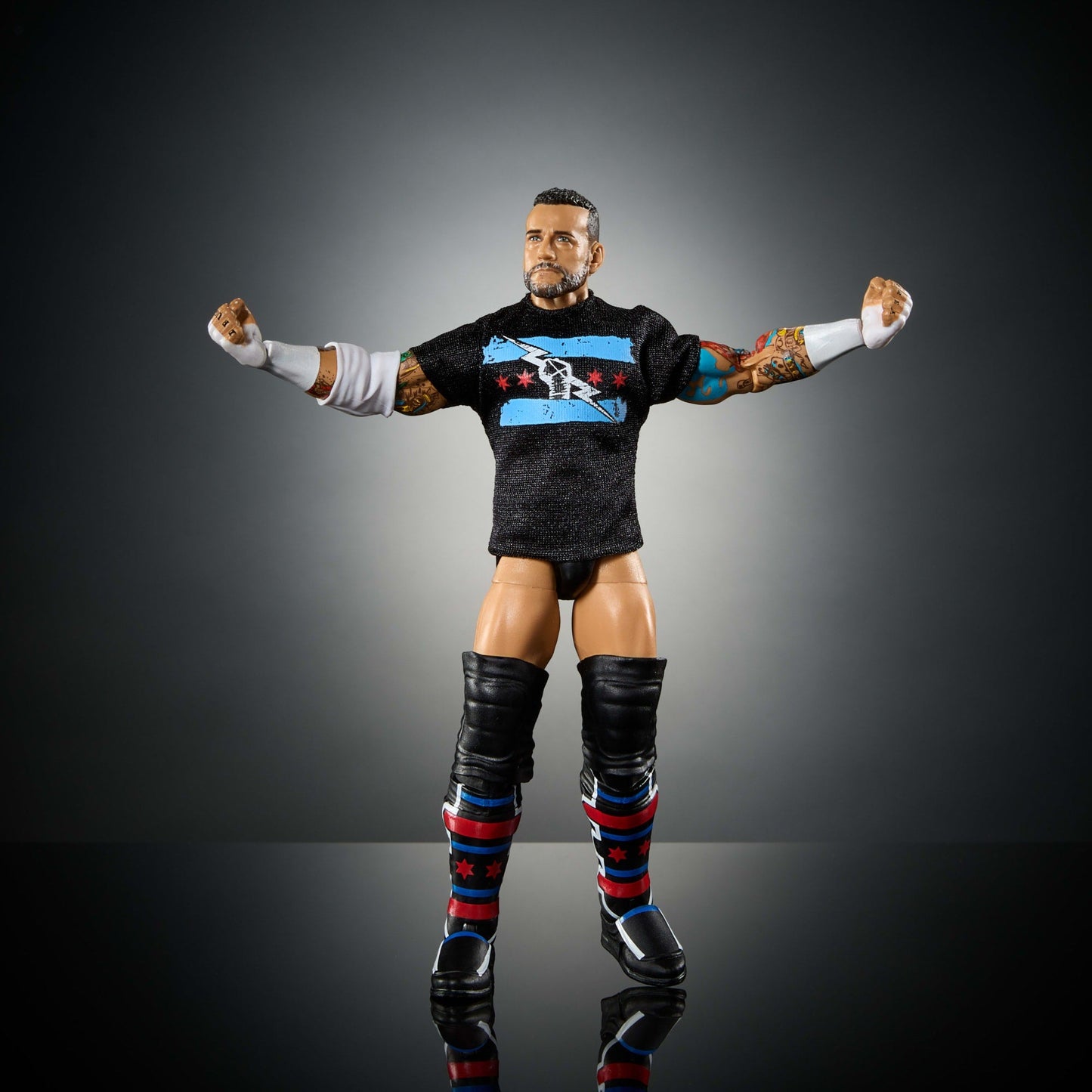 WWE Figura de Acción Elite Cm Punk negro