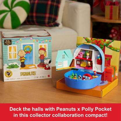 Polly Pocket Micro Dolls And Playset, Collector Peanuts Compact With 7 Accessories