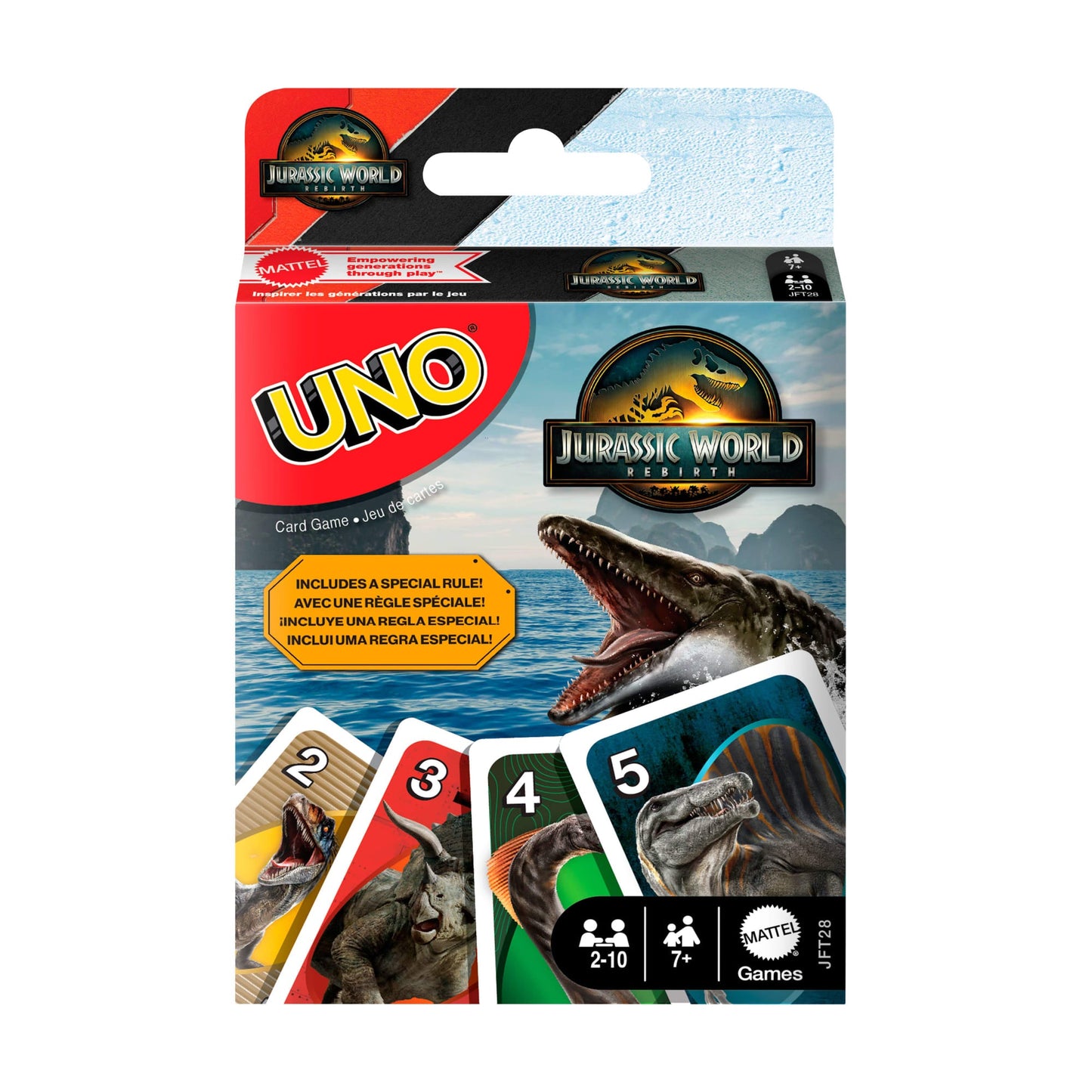 Uno-Jeu de Cartes Jurassic World Renaissance-Pour Toute La Famille