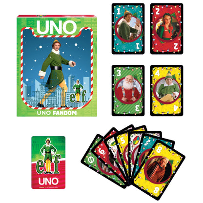 UNO Fandom Elf Card Game With Collectible Foil Card For Kids, Adults & Family Night