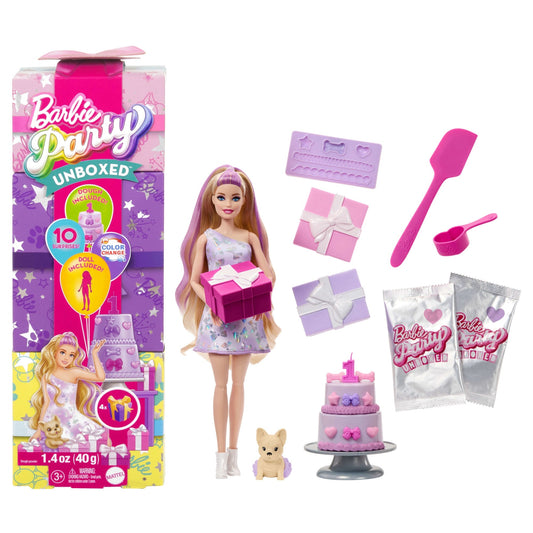 Barbie Party Unboxed Muñeca Fiesta de Mascotas Sorpresa