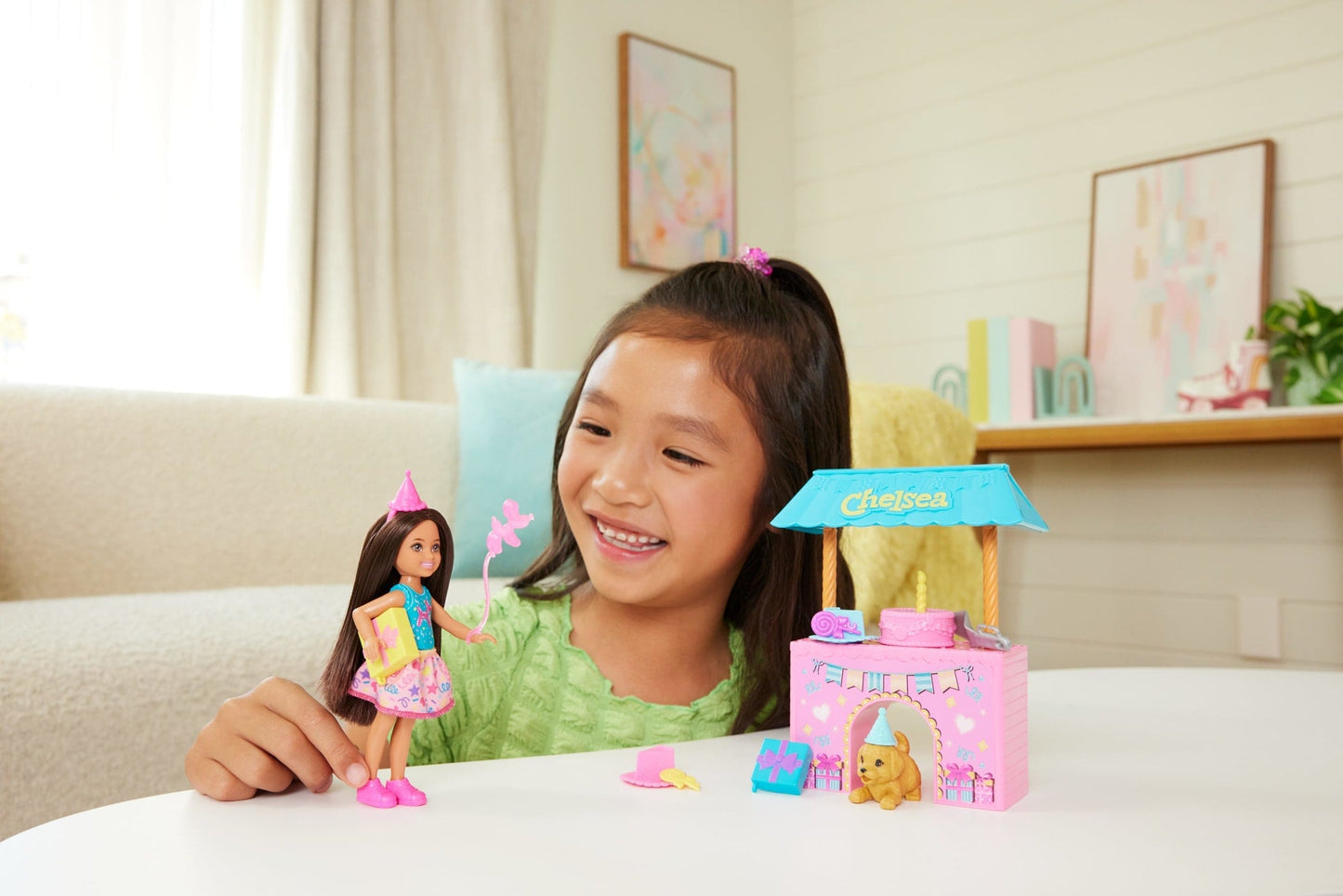 Barbie Family & Friends Club Chelsea Surprise Birthday Party Playset With Small Doll & 10+ Accessories