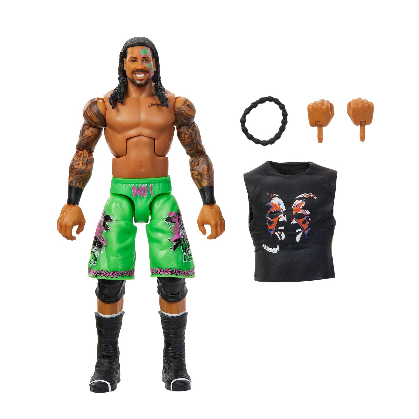 WWE Figura de Acción Elite Jey Uso verde