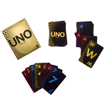 UNO Card Game Gold Edition For Kid, Adult & Family Nights, Collectible Deck With Foil Accents