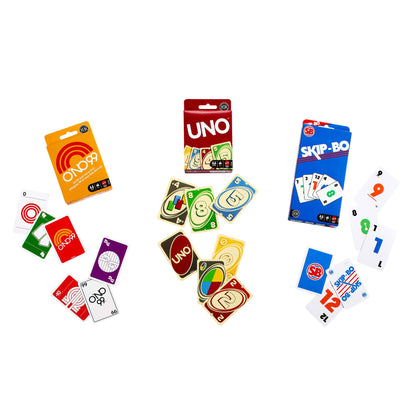 Vintage Set With 3 Card Games, UNO, O’No 99 & Ski-Bo For Kid, Adult & Family Nights & Parties