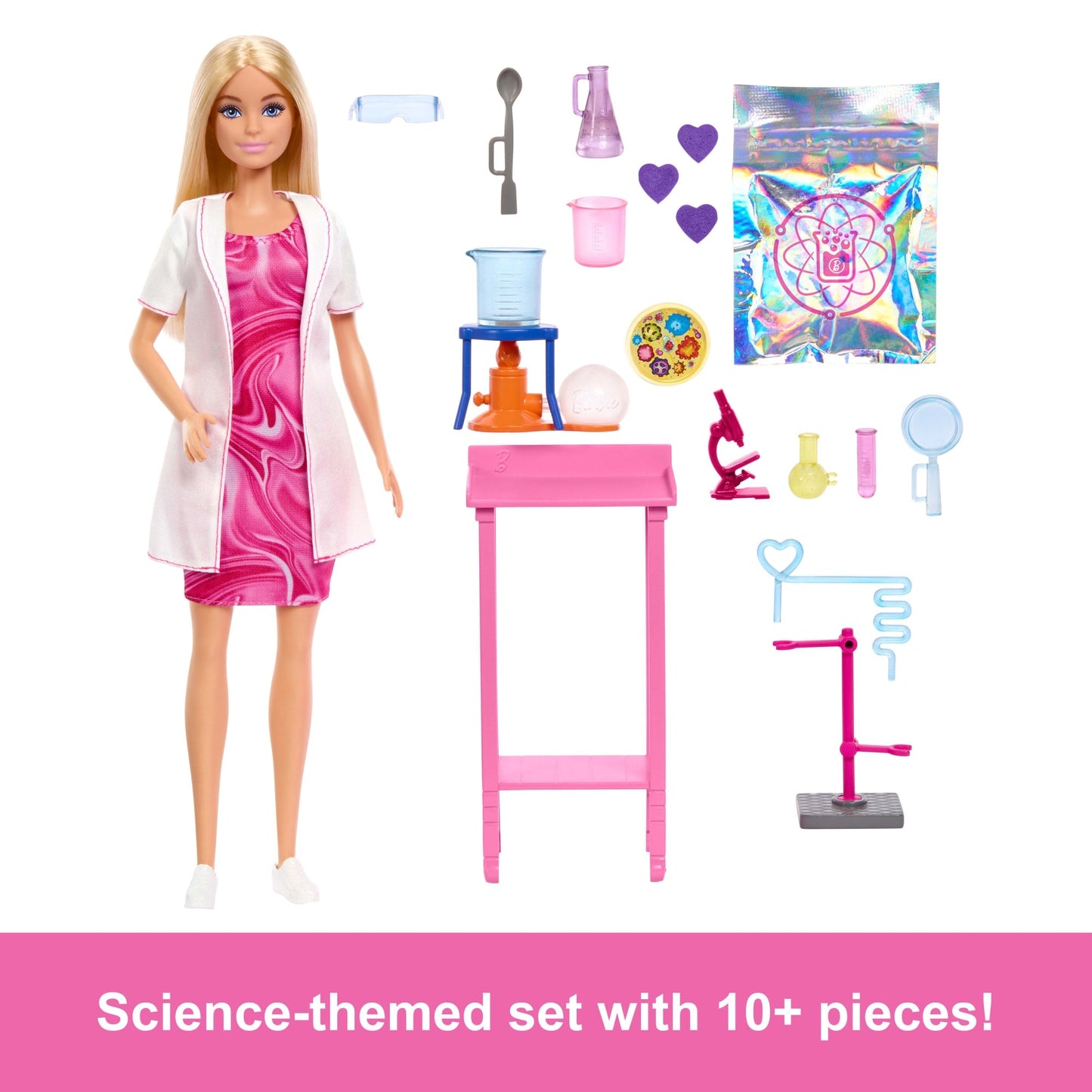 Barbie Scientist Doll And Accessories With Blonde Fashion Doll, Lab Table, & Color-Change Accessories