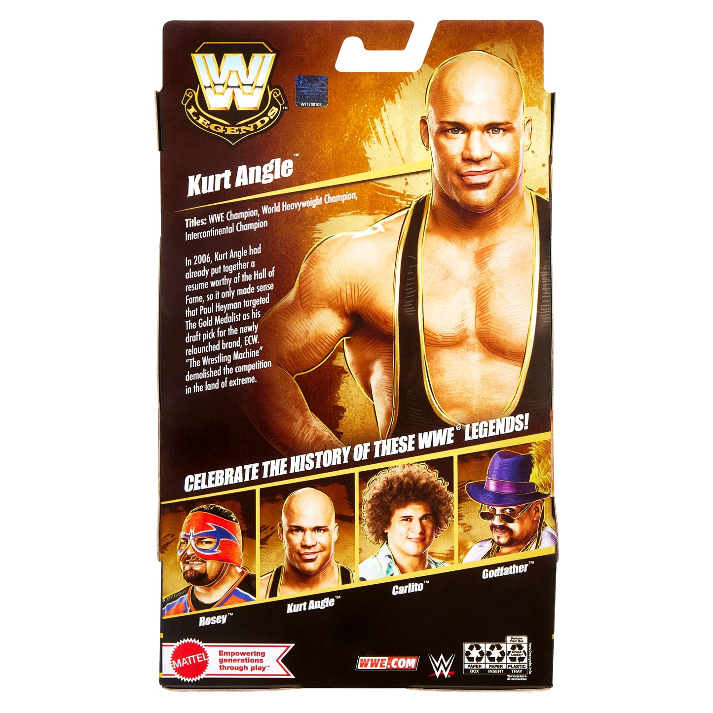 WWE Elite Legends Kurt Angle Action Figure & Accessories, Series 26 Collectible Set, 6-inch