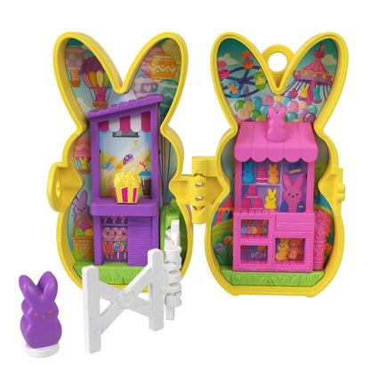 Polly Pocket X Peeps, Doll & 2 Playsets With 7 Themed Accessories, Compact Travel Toy With Keychain Clip