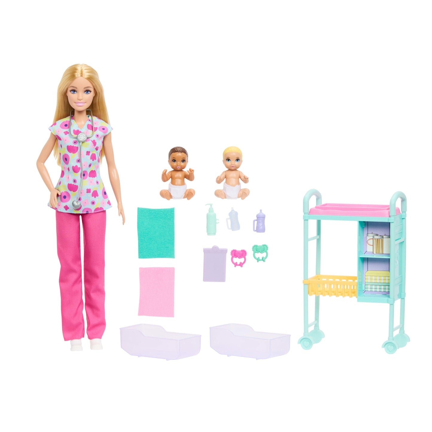 Barbie Careers Baby Doctor Playset With Blonde Fashion Doll, 2 Baby Dolls, Exam Table & Accessories