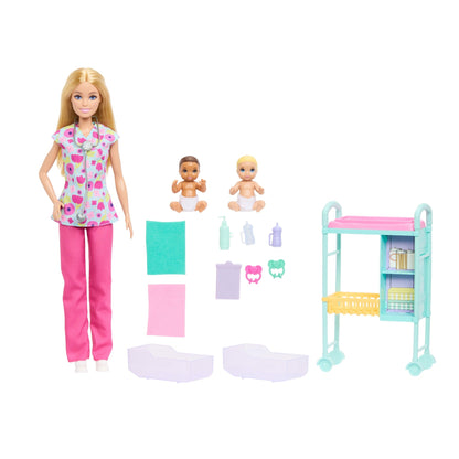 Barbie Careers Baby Doctor Playset With Blonde Fashion Doll, 2 Baby Dolls, Exam Table & Accessories