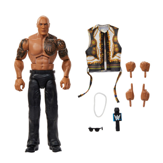 WWE Figura de Acción Elite The Rock gafas