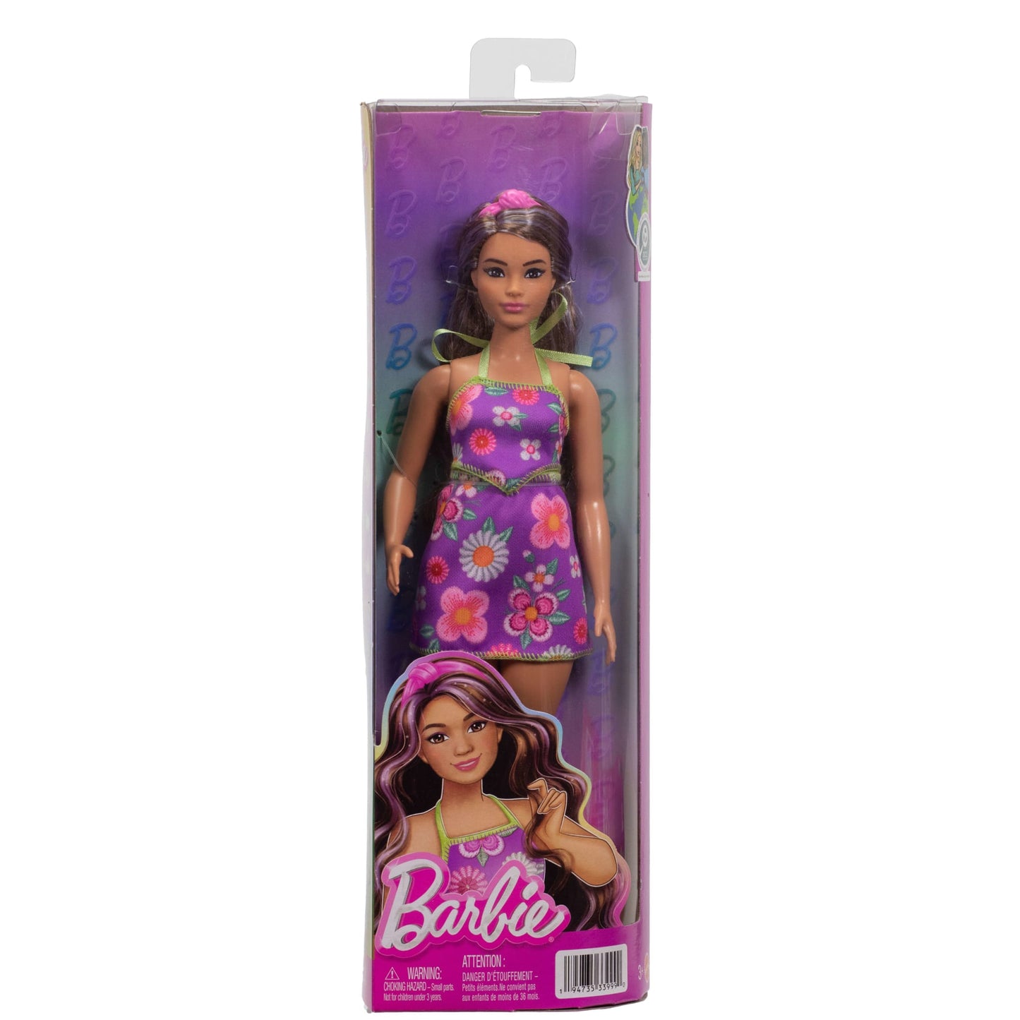 Barbie Poupée Barbie Fashionistas Brune à Mèches Violettes