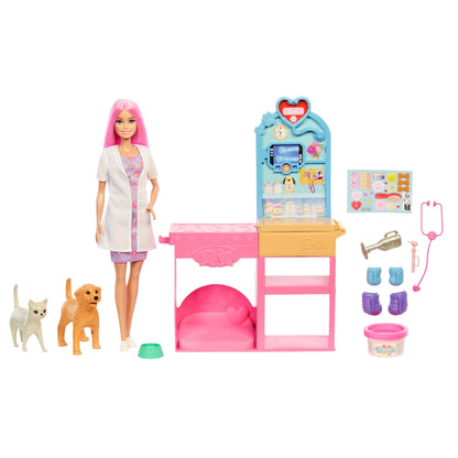 Barbie Profissões Conjunto de Brinquedo Veterinária com Animais de Estimação e Acessórios