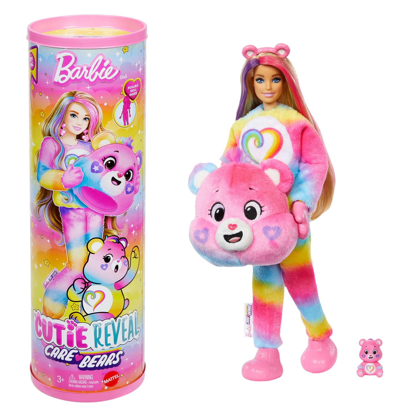 Barbie Cutie Reveal Care Bears Doll & Accessories, Series 2 Togetherness Bear With 10 Surprises