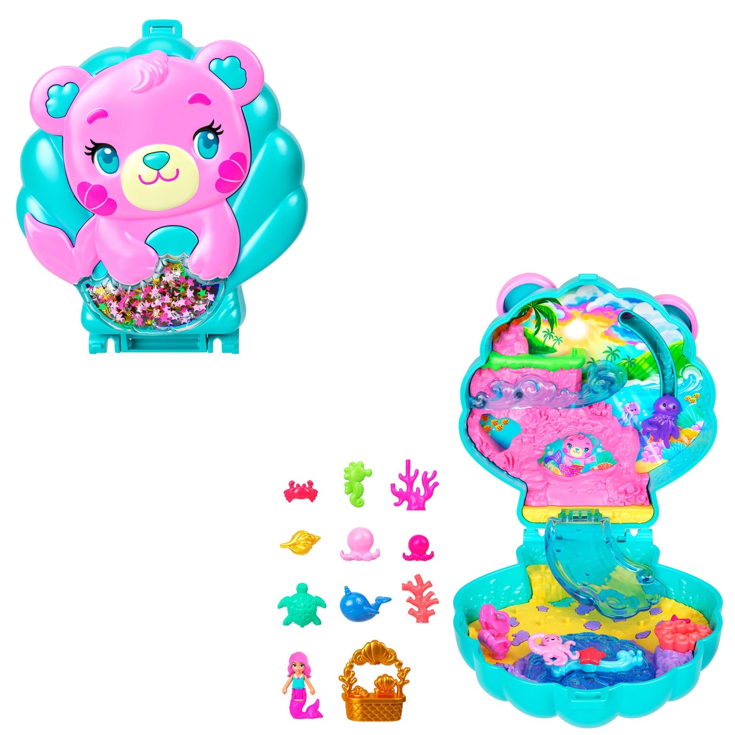 Polly Pocket Set de Juego Compacto Isla de Glitter