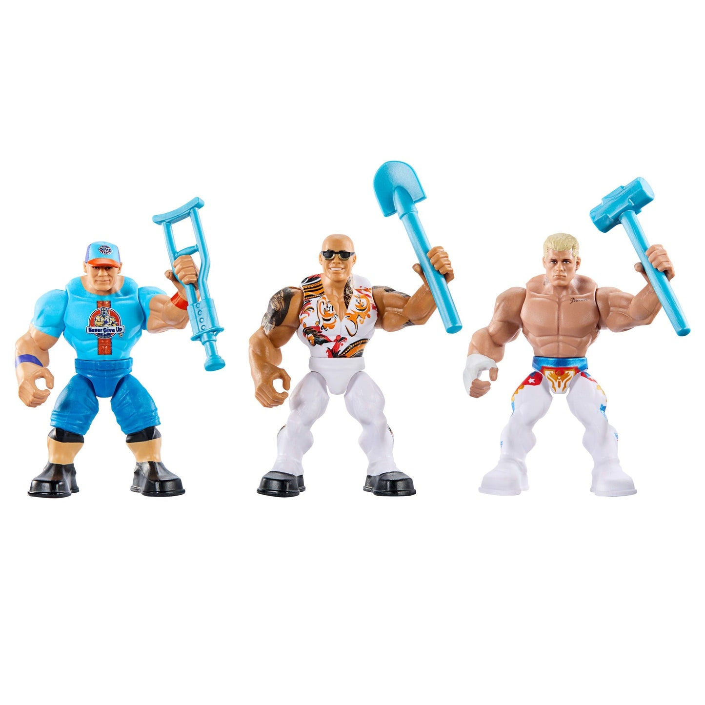 WWE Knuckle Crunchers Action Figures 3-Pack With 8 Accessories, Bone-Crunching Movement