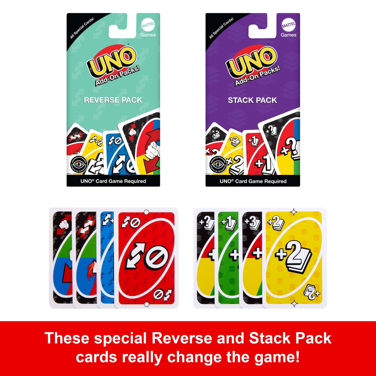 UNO Card Game With 2 Add-On Packs Card Deck For Kids, Adults & Family Night