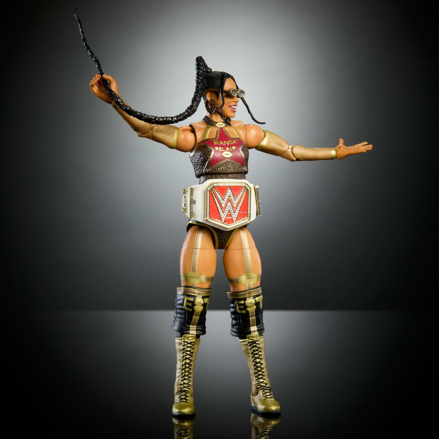WWE Elite Collection Premium Live EVent Bianca Belair Action Figure Set, Wrestlemania Collectible