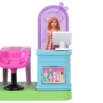 Barbie Mini Barbieland  Poupée et Coffret de Jeu Salon de Coiffure