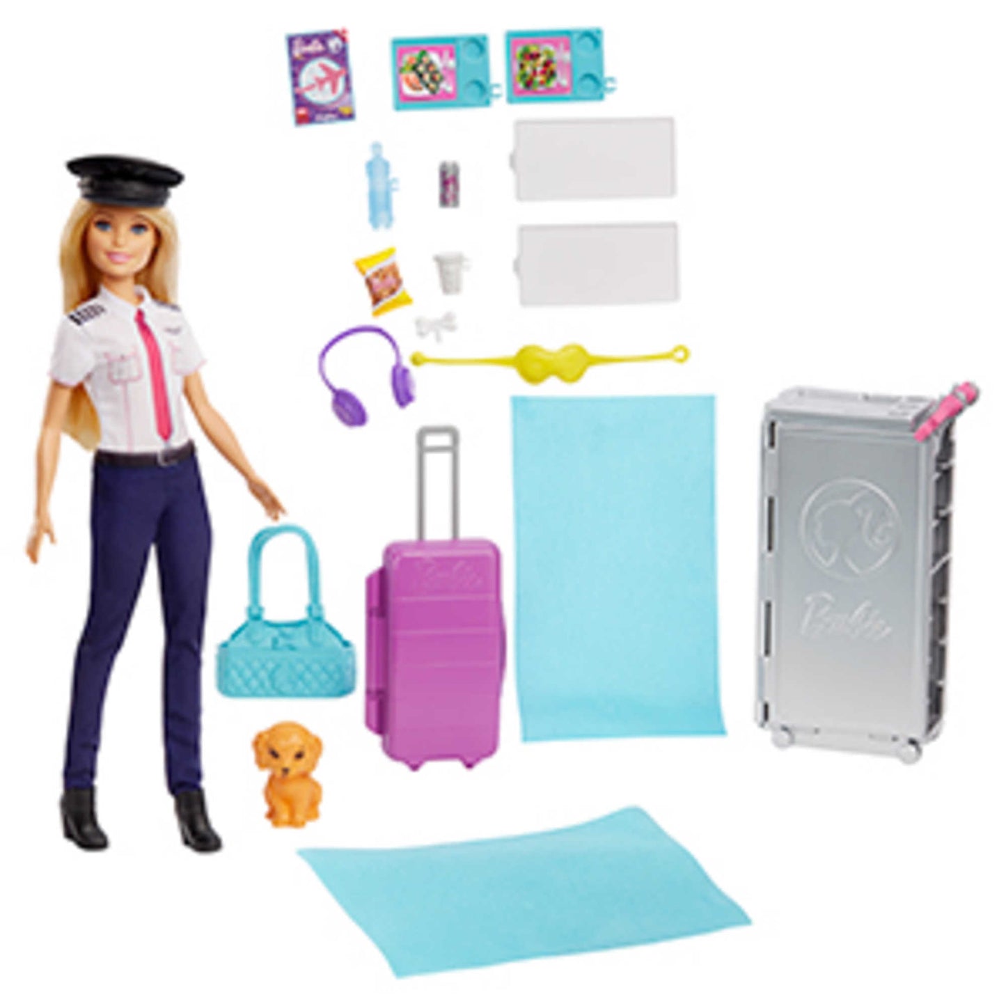 Barbie Pilote et Son Avion de Rêve, Avec Poupée et Plus de 15 Accessoires thématiques