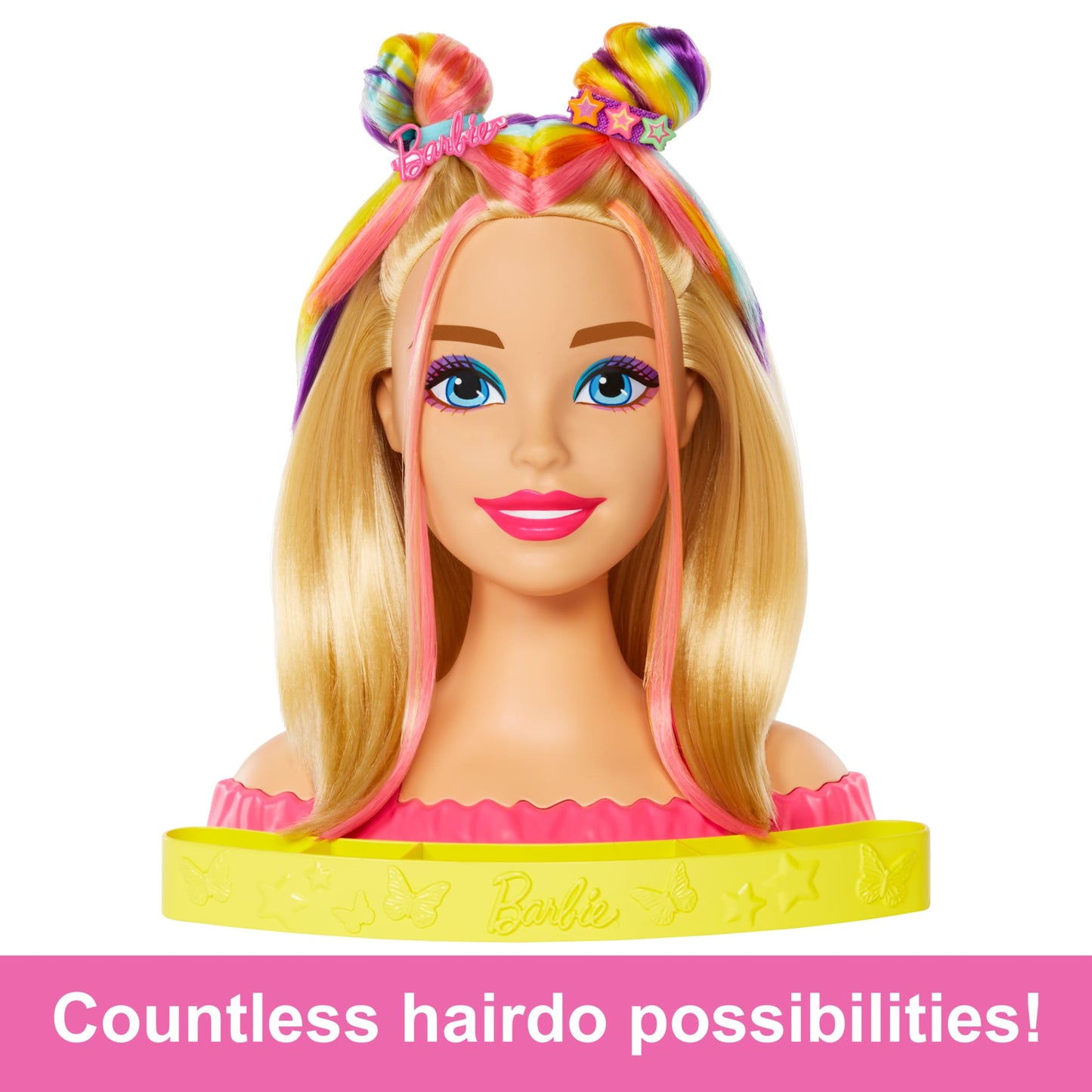 Barbie Deluxe Styling Head, Barbie Totally Hair, Blonde Rainbow Hair