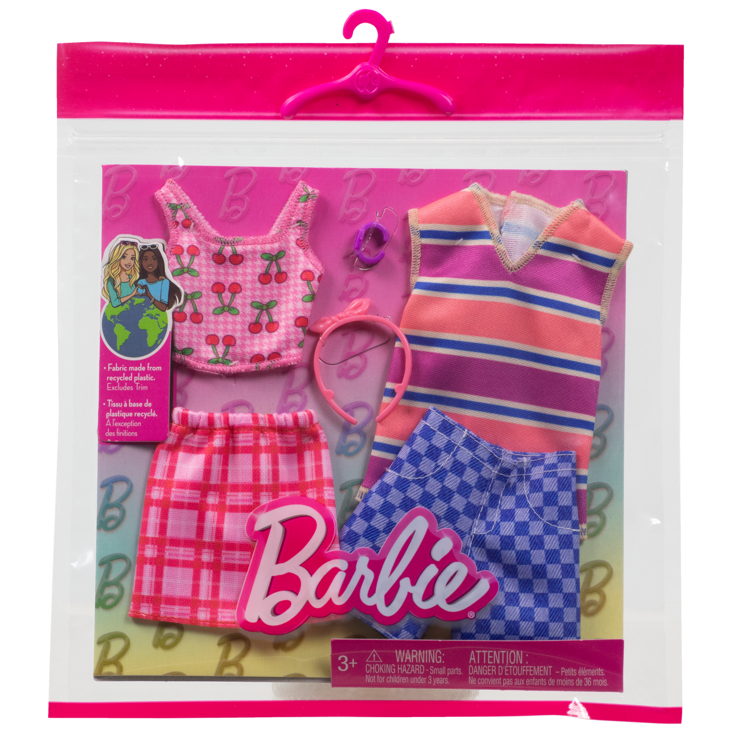 Barbie Clothes, Fashion & Accessory Pack With Cherry-inspired Outfits For Barbie & Ken Dolls