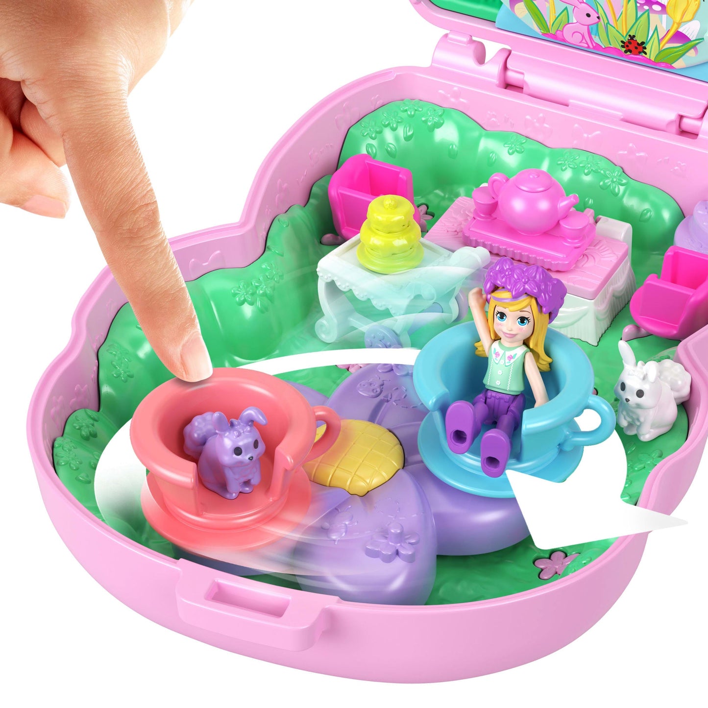 Polly Pocket Set de Juego Compacto Conejito Fiesta de Té