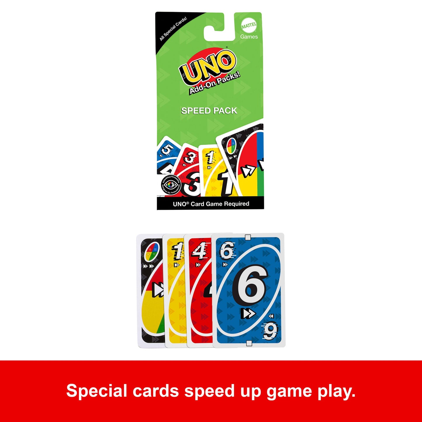 UNO Add-On-Packs Speed Pack Card Game For Kids, Family & Game Nights, Travel, Camping & Parties