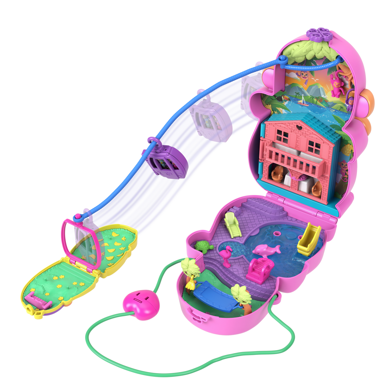 Polly Pocket Set de Juego Mundo Sorpresa Mamá Mono y su Bebé