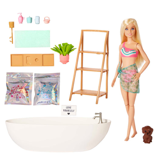 Barbie Coffret de Jeu Bain Confetti et Poupée Blonde