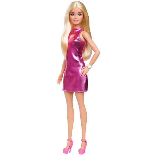 Barbie Fashionista Boneca Vestido Rosa de Pele