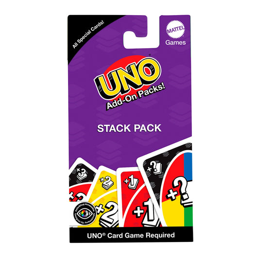 UNO Add-On-Packs Stack Pack Card Game For Kids, Family & Game Nights, Travel, Camping & Parties