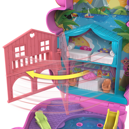 Polly Pocket Set de Juego Mundo Sorpresa Mamá Mono y su Bebé