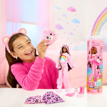 Barbie Cutie Reveal Care Bears Poupée et Acc. Costume Gailourson