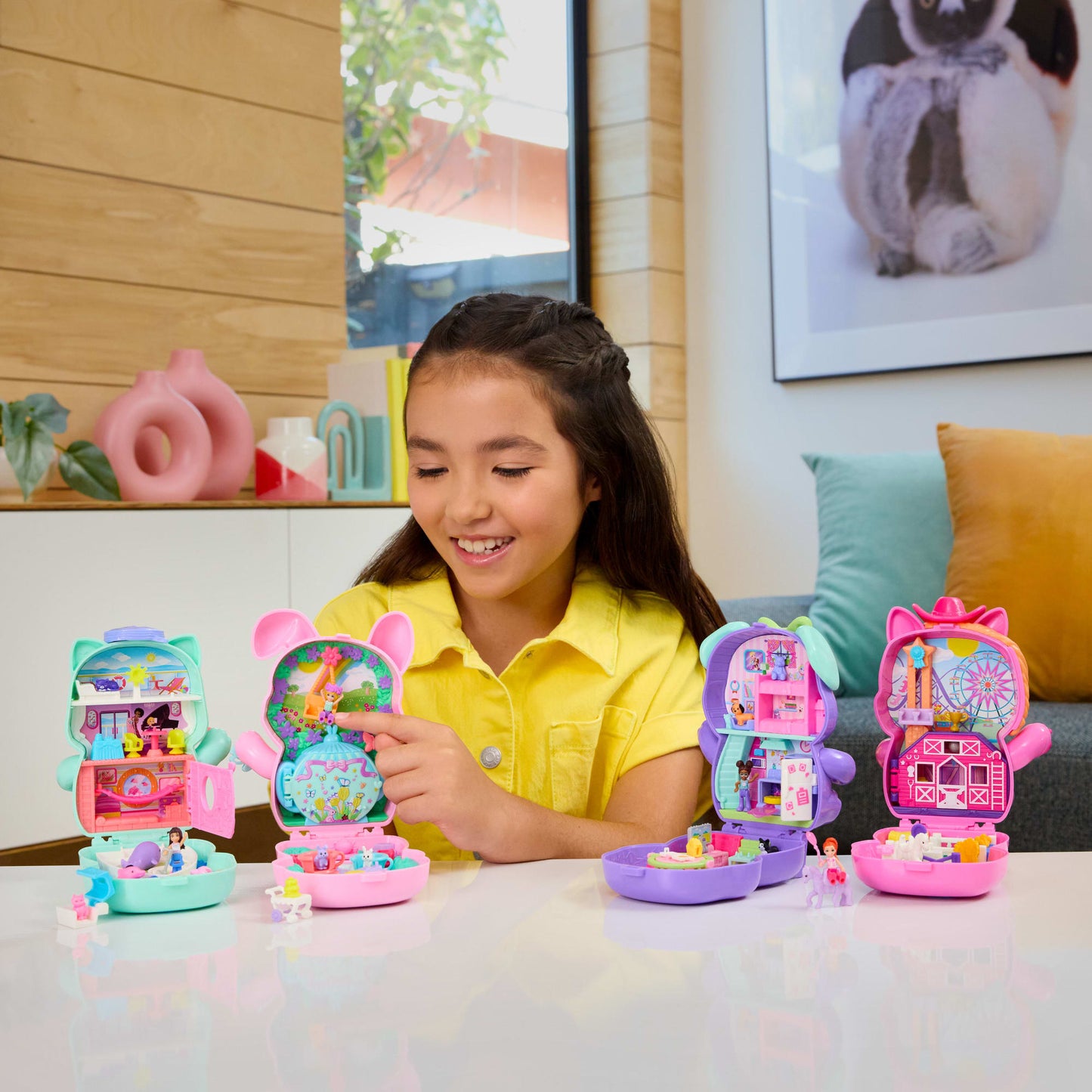 Polly Pocket-Coffrets Univers-Animal, Figurine et Accessoires