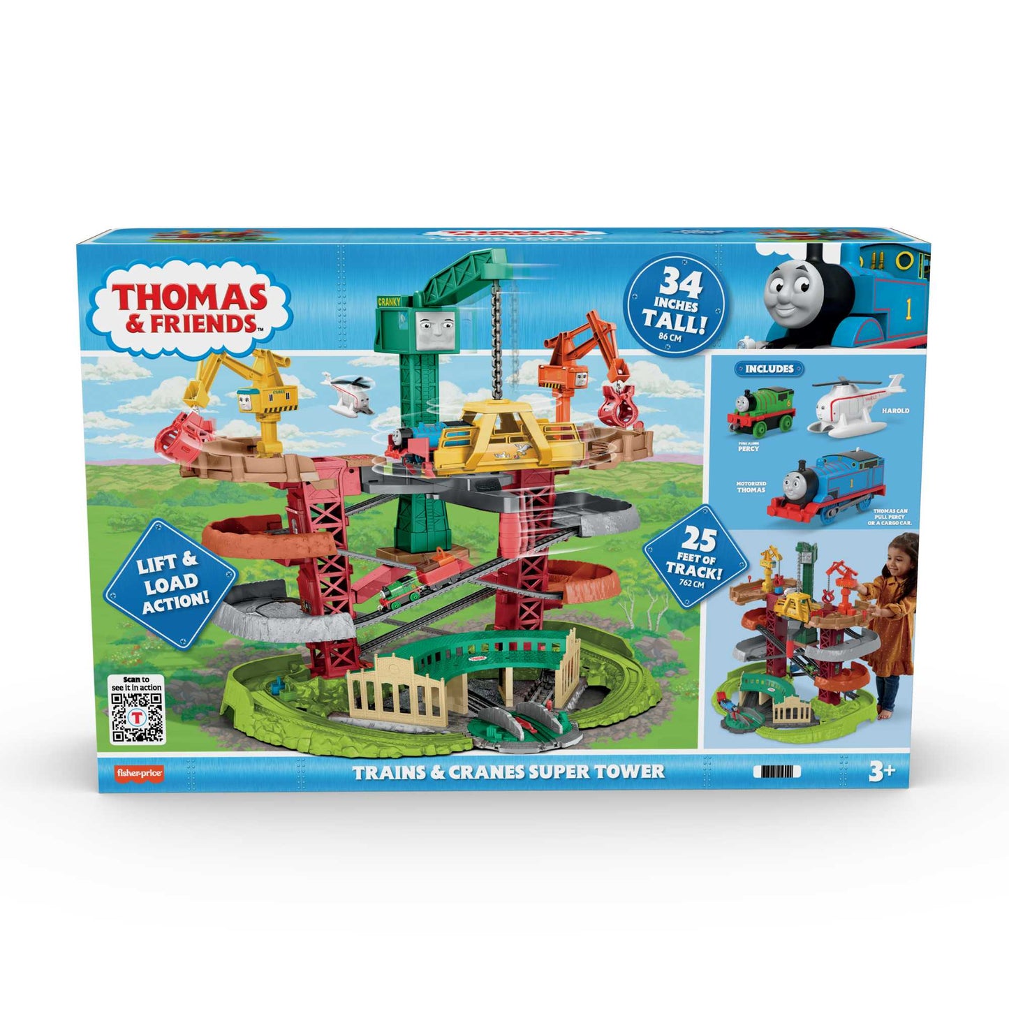 Thomas & Friends Trains & Cranes Super Tower Playset With Thomas, Percy & Harold