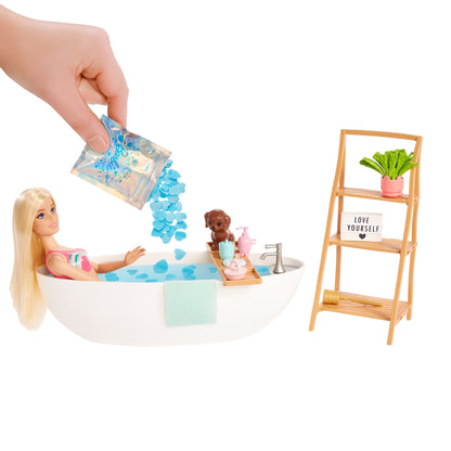 Barbie Coffret de Jeu Bain Confetti et Poupée Blonde